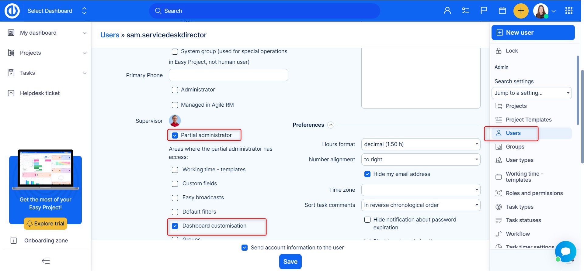 Custom pages easy redmine